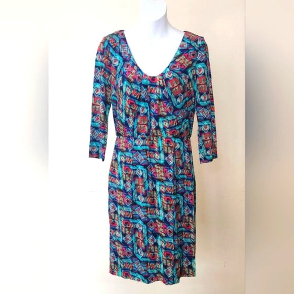 MARC NEW YORK ANDREW MARC 3/4 Sleeves Geometric Print Bodycon Mini Dress Size 8 - Picture 11 of 11